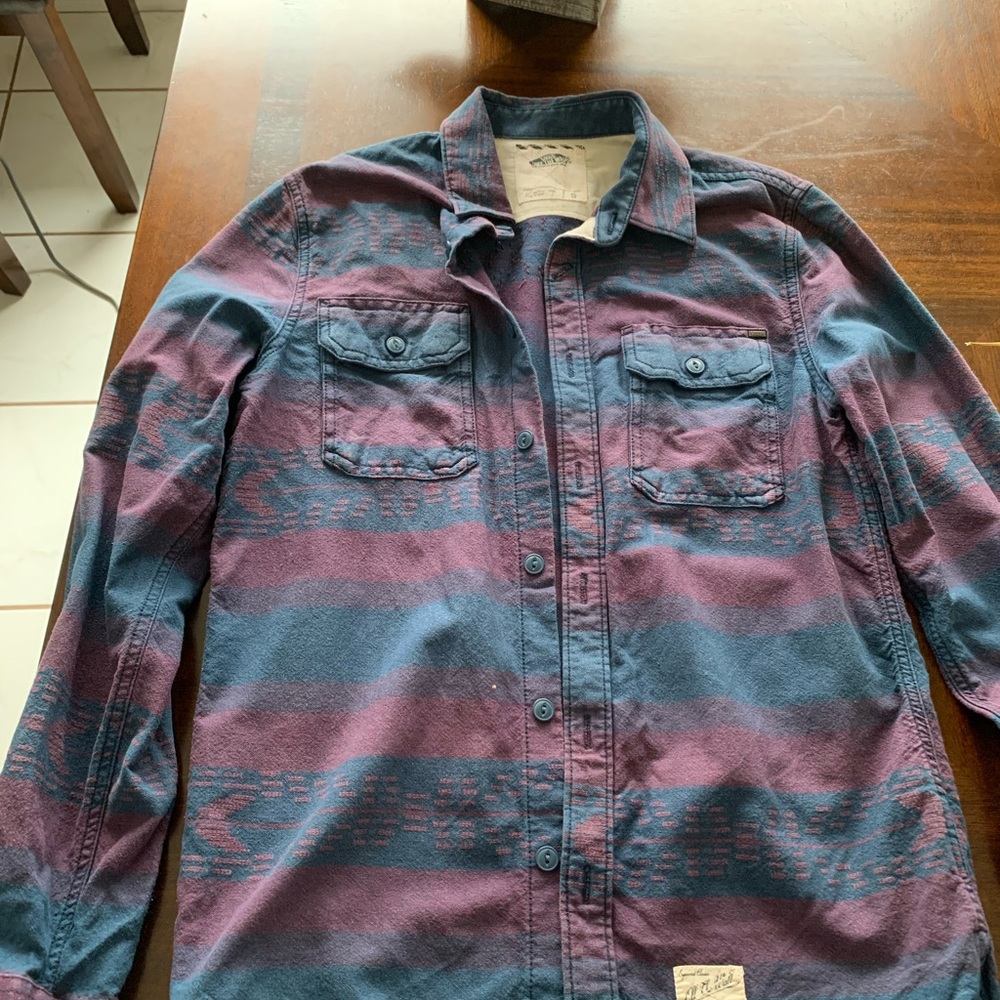 Blue and Purple Button-Up Shirt